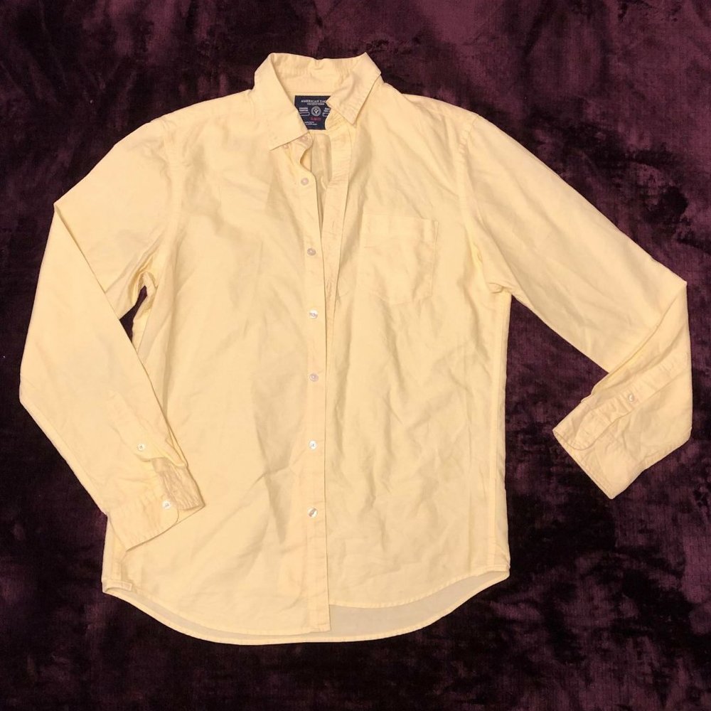 American Eagle Men's Slim Fit 100% Cotton Button-Down Shirt